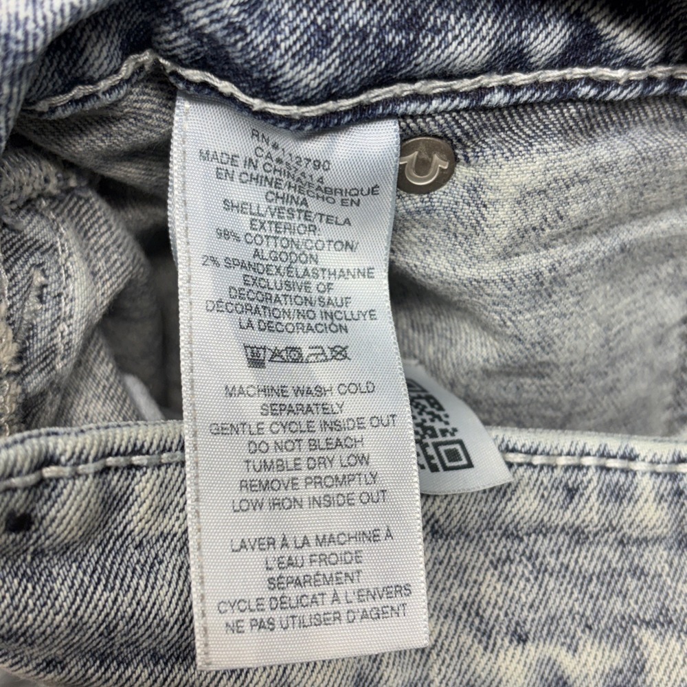 True Religion Ricky Carpenter Cargo Jeans Men's Size 38x33 Acid Wash Flap Pocket - Picture 13 of 14